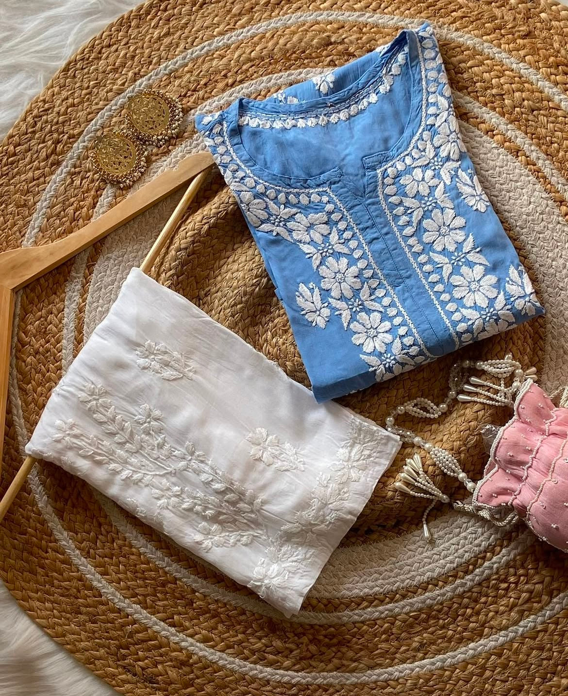 Blue Chikankari Kurti