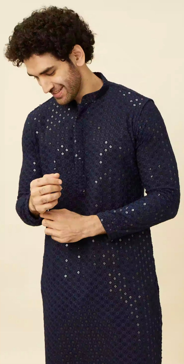 Blue Chikankari Kurta