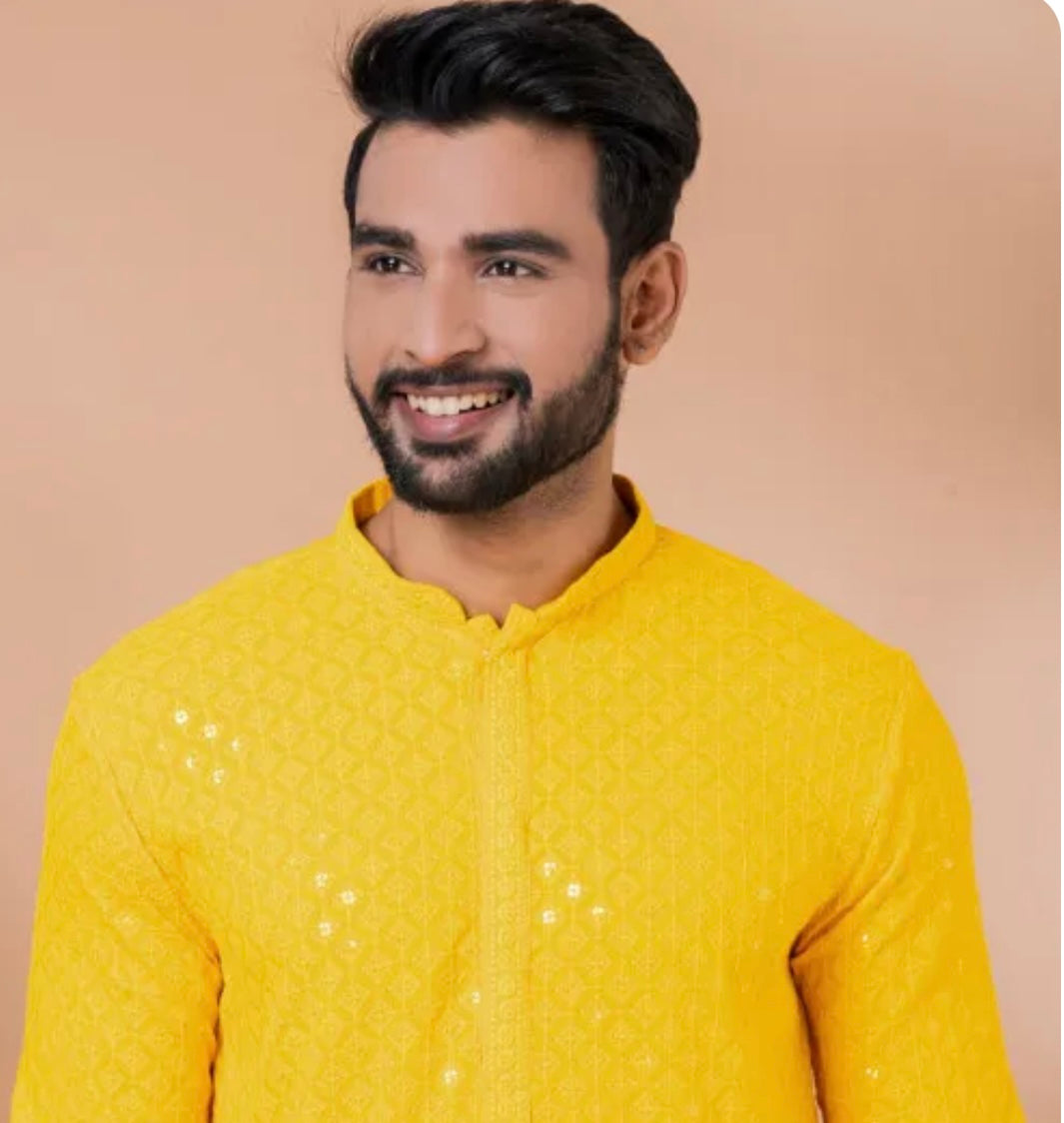 Yellow Chikankari Kurta