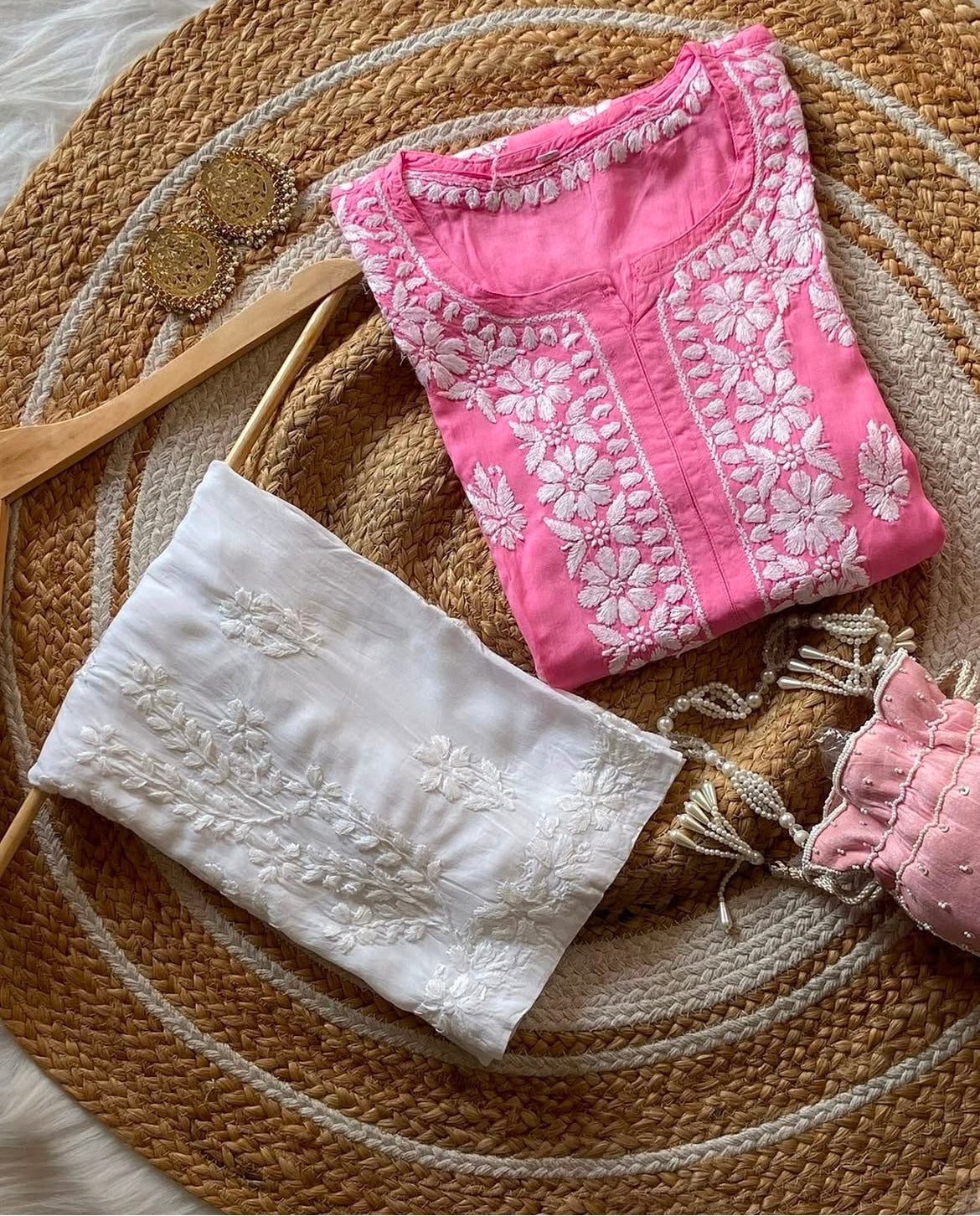 Pink Chikankari Kurti