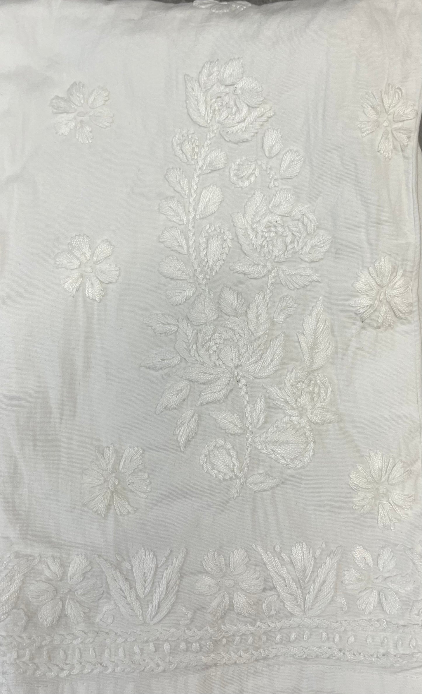 Chikankari White Straight pants