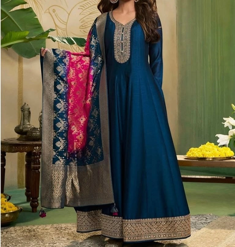 Blue Anarkali