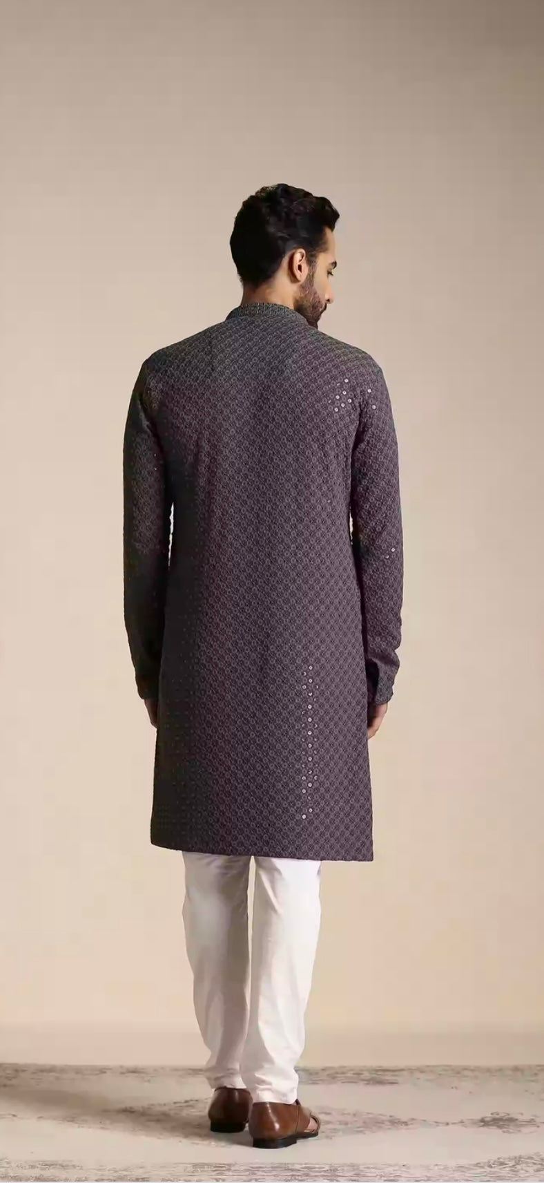 Grey Chikankari Kurta