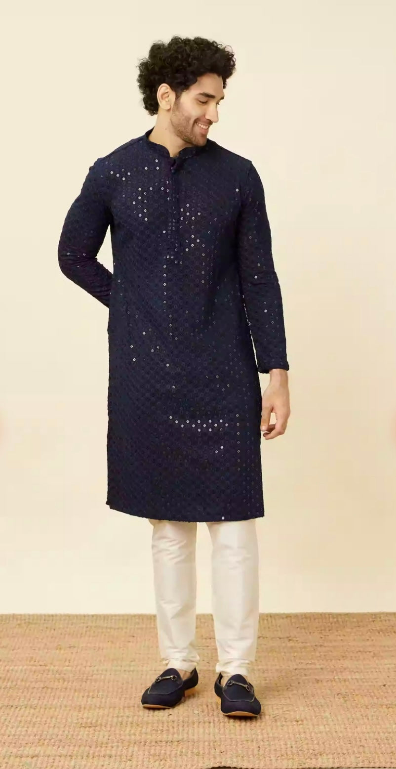 Blue Chikankari Kurta